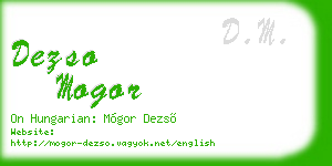 dezso mogor business card
