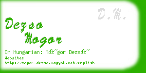 dezso mogor business card